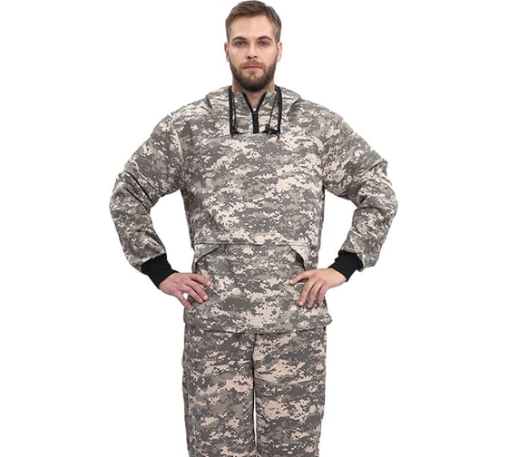 Изображение товара Костюм туристический ПРТНЦФ с сеткой URSUS цвет КМФ "Цифра светло-серый", ткань Грета КОС285-К141/52-54, 182-188