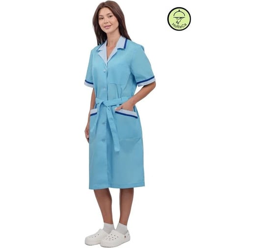 Изображение товара Халат женский URSUS "Прибой" цвет светло-серый/коралловый/белый ХАЛ508-314/48-50, 158-164