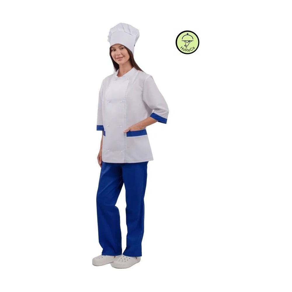 Изображение товара Костюм повара женский URSUS "Фламбе" белый с васильковым 40-42