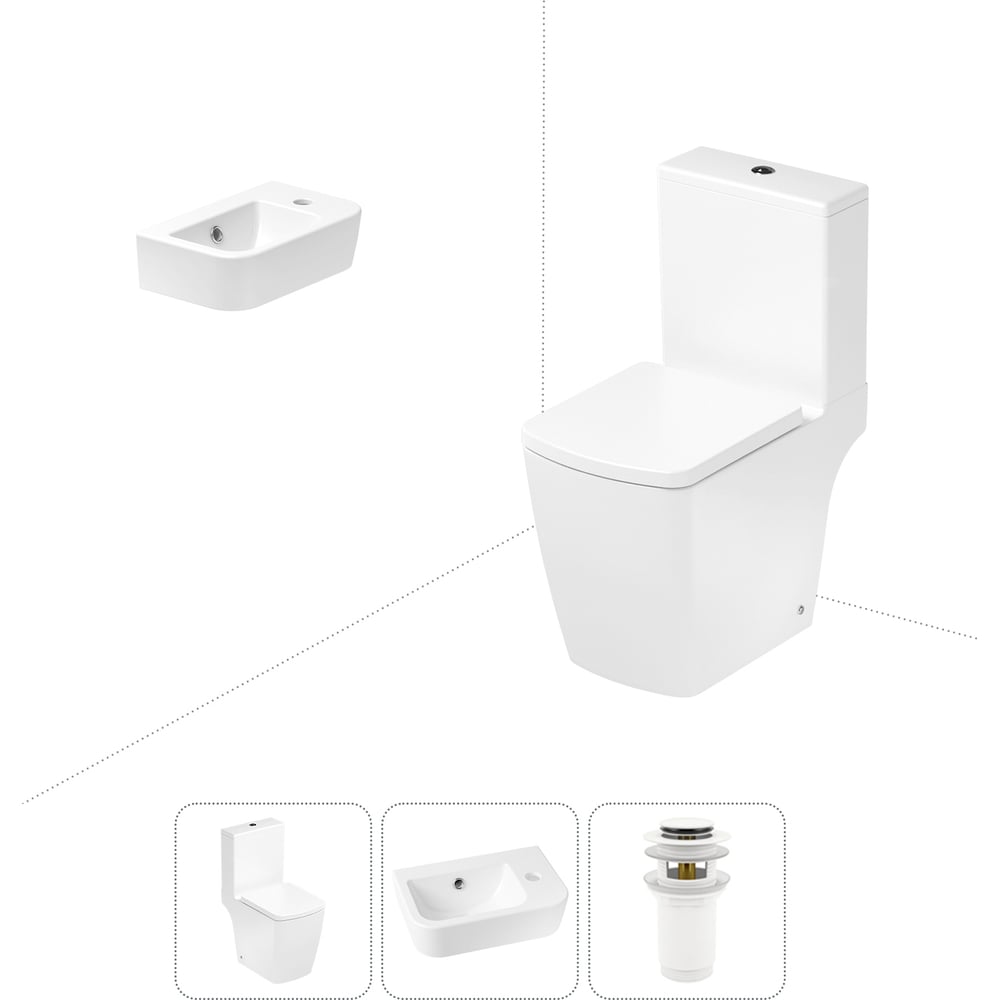 Изображение товара Безободковый напольный унитаз Lavinia Boho Aveo Compacto Rimless 3в1