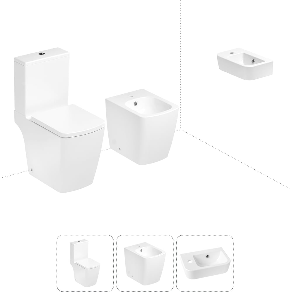 Изображение товара Безободковый напольный унитаз Lavinia Boho Aveo Compacto Rimless комплект 3 в 1