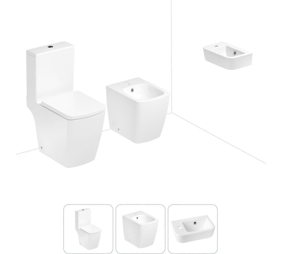 Изображение товара Безободковый напольный унитаз Lavinia Boho Aveo Compacto Rimless в комплекте 3 в 1 202008859