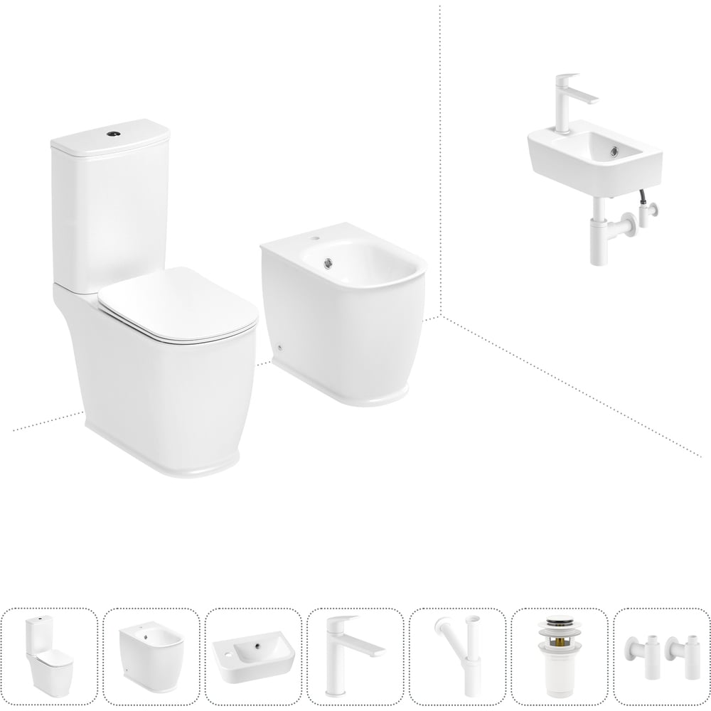 Изображение товара Унитаз-компакт Lavinia Boho Bell Pro 7 в 1 матовый белый