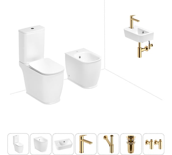 Изображение товара Унитаз-компакт Lavinia Boho Bell Pro в комплекте 7 в 1 для туалета 202009008