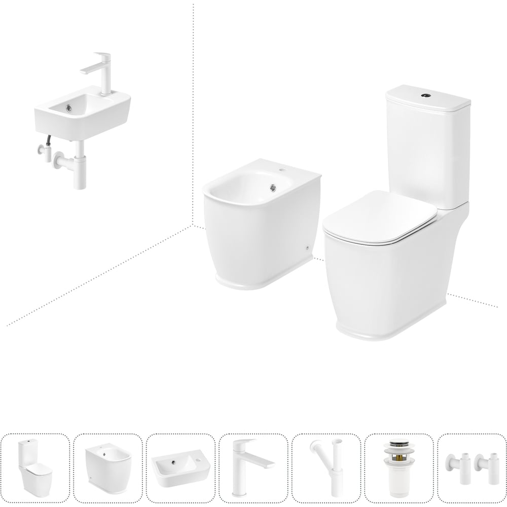 Изображение товара Унитаз-компакт Lavinia Boho Bell Pro с раковиной и биде 7 в 1