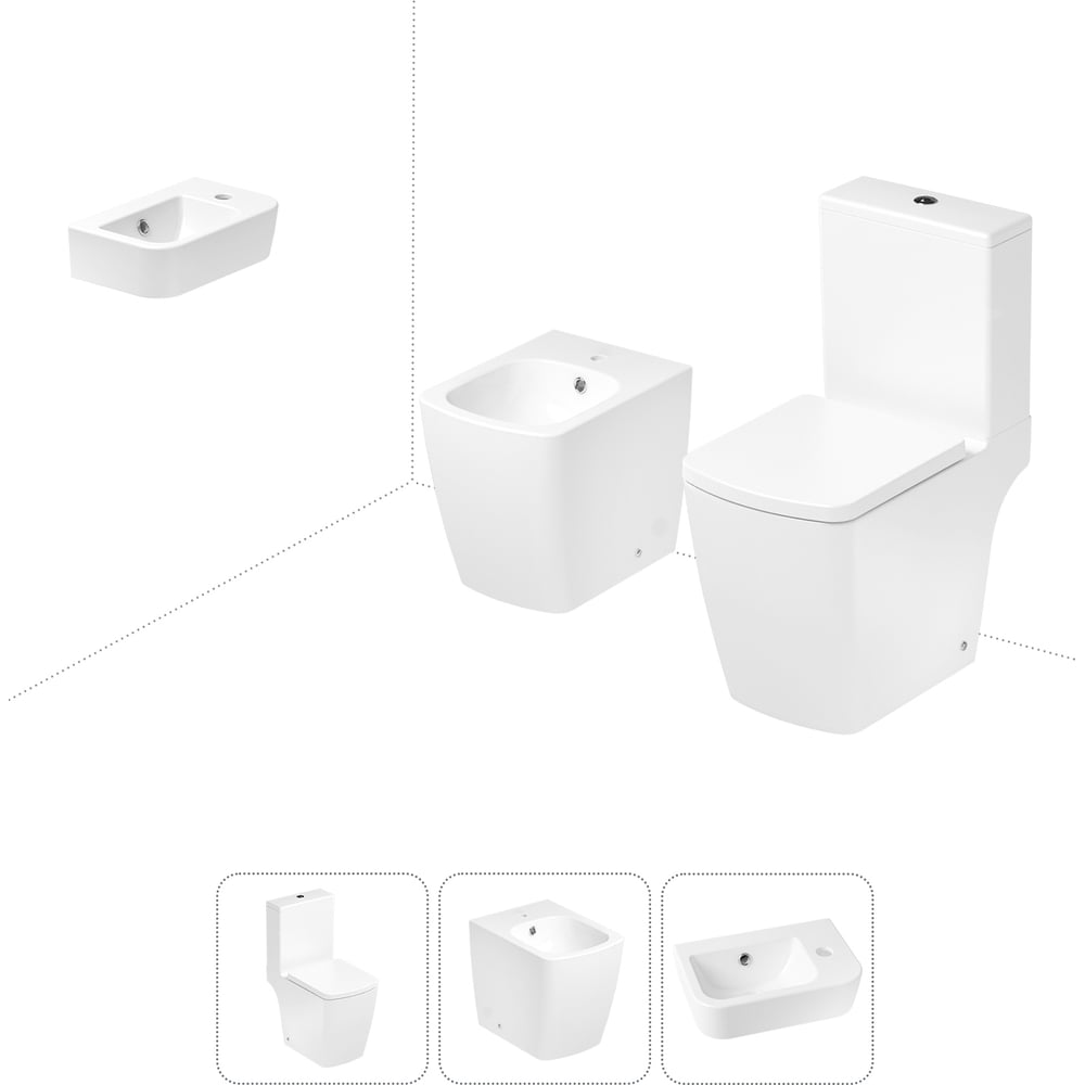 Изображение товара Безободковый напольный унитаз Lavinia Boho Aveo Compacto Rimless 3 в 1