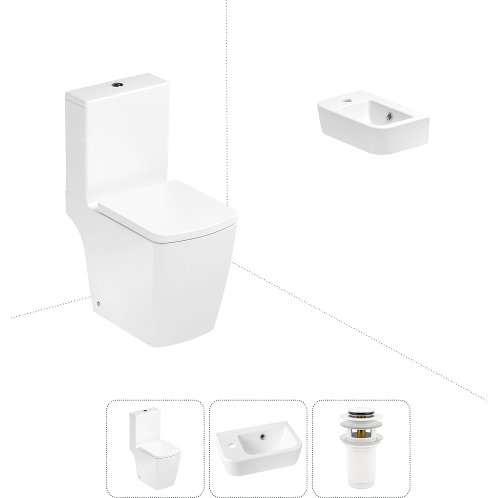 Изображение товара Безободковый напольный унитаз Lavinia Boho Aveo Rimless 3 в 1 комплект