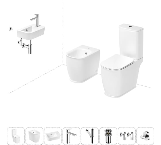 Изображение товара Унитаз-компакт Lavinia Boho Bell Pro в комплекте 8 в 1 для туалета 202009066