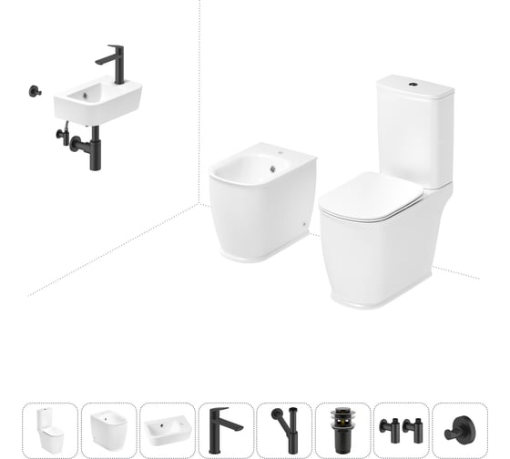 Изображение товара Унитаз-компакт Lavinia Boho Bell Pro в комплекте 8 в 1 для туалета 202009067