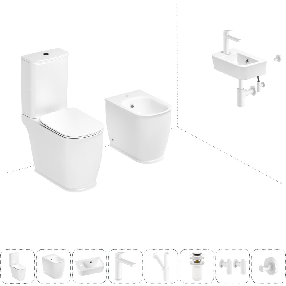 Изображение товара Унитаз-компакт Lavinia Boho Bell Pro комплект 8 в 1 белый санфарфор