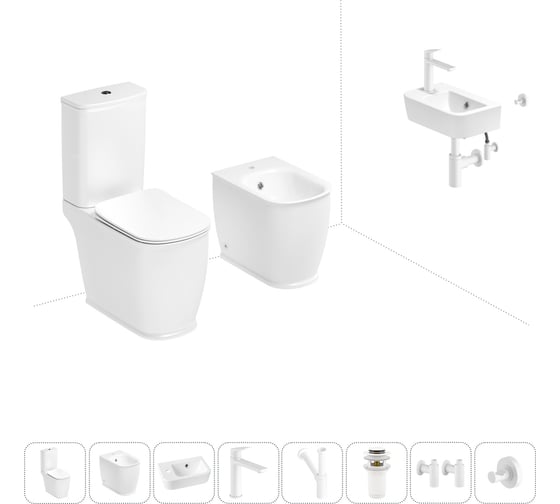 Изображение товара Унитаз-компакт Lavinia Boho Bell Pro в комплекте 8 в 1 для туалета 202009090