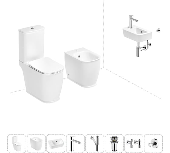 Изображение товара Унитаз-компакт Lavinia Boho Bell Pro в комплекте 8 в 1 для туалета 202009086