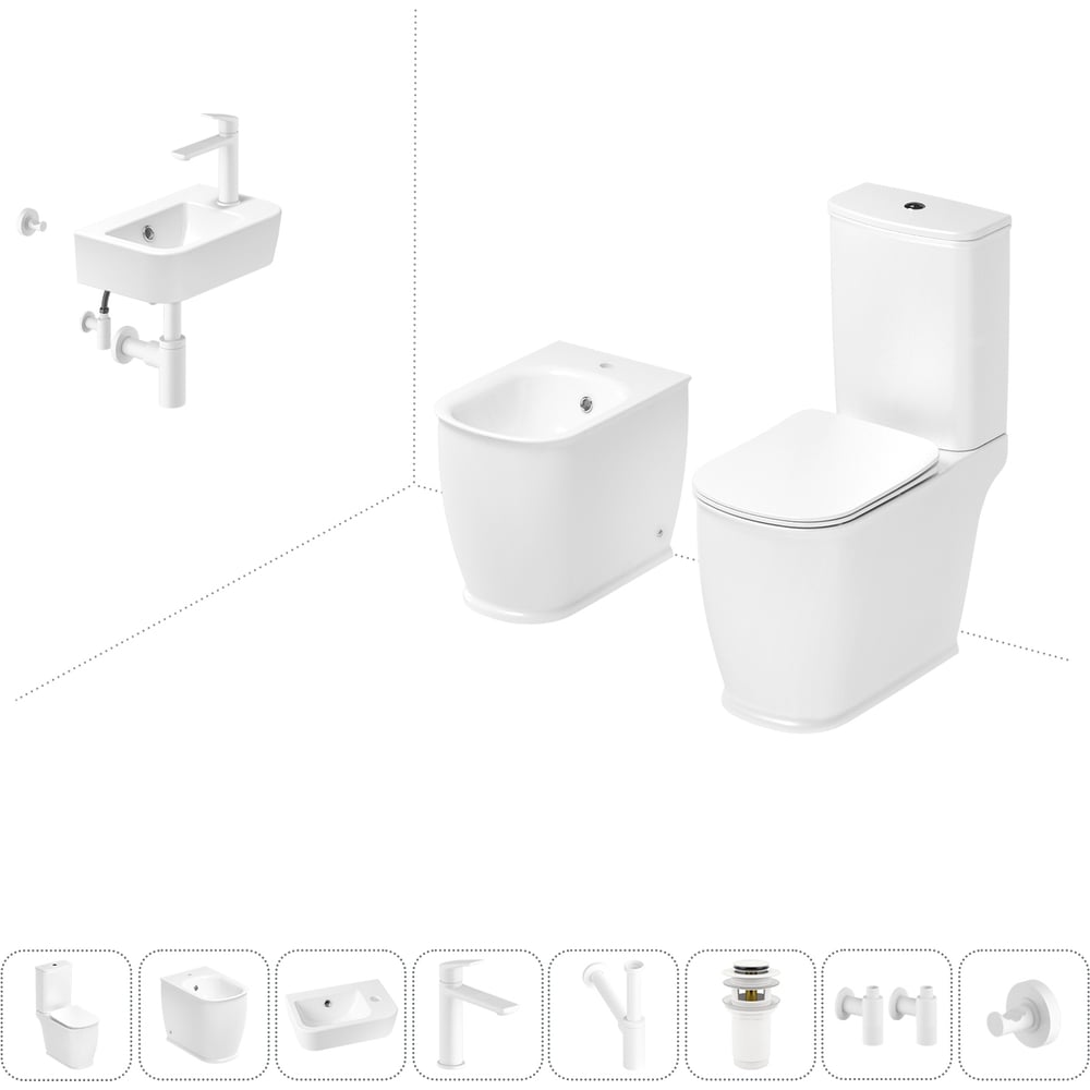 Изображение товара Унитаз-компакт Lavinia Boho Bell Pro с раковиной и биде