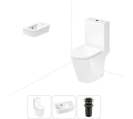 Изображение товара Унитаз-компакт Lavinia Boho Biore в комплекте 3 в 1 для туалета 202008306