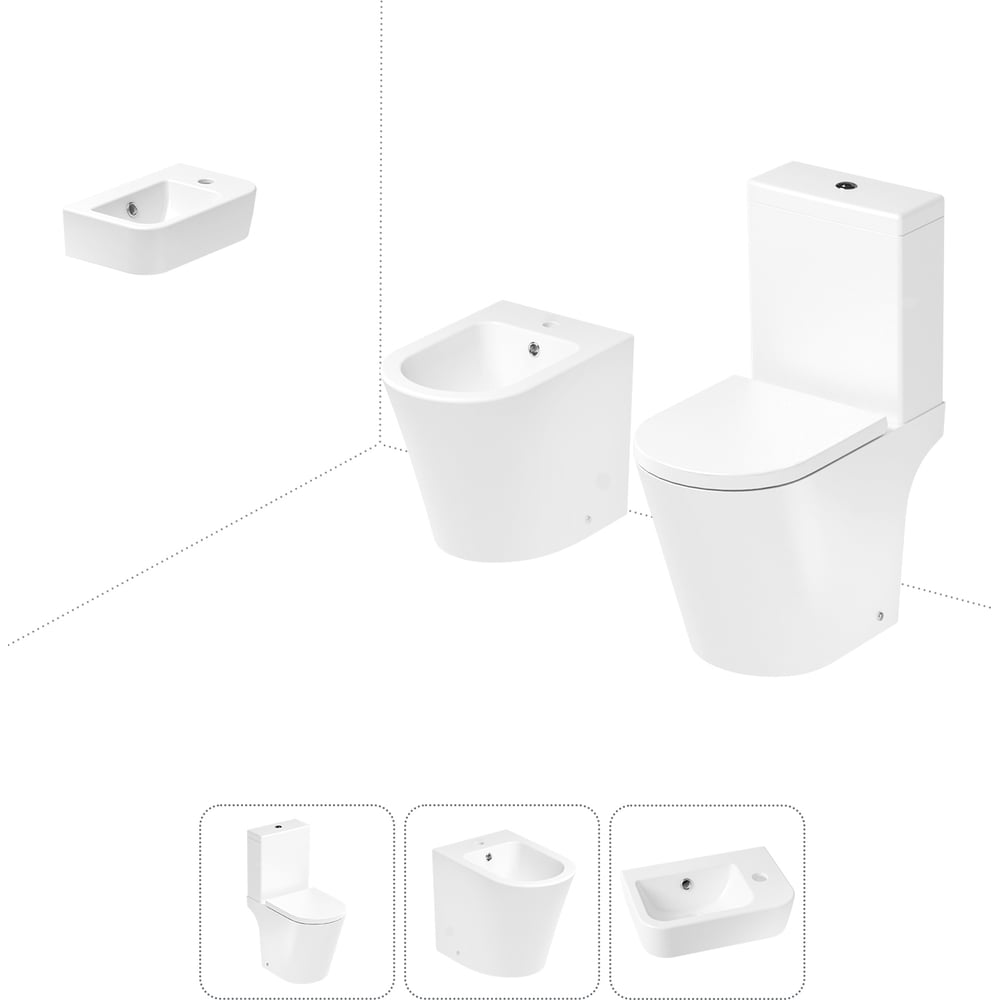 Изображение товара Унитаз-компакт Lavinia Boho Biore 3 в 1 комплект белый антикарбоническое покрытие