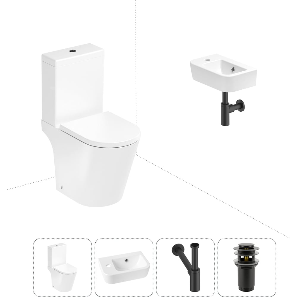 Изображение товара Унитаз-компакт Lavinia Boho Biore 4 в 1 с раковиной и аксессуарами