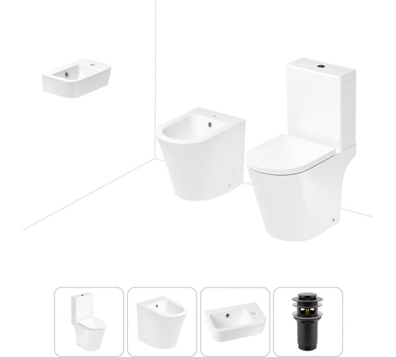 Изображение товара Унитаз-компакт Lavinia Boho Biore в комплекте 4 в 1 для туалета 202008862