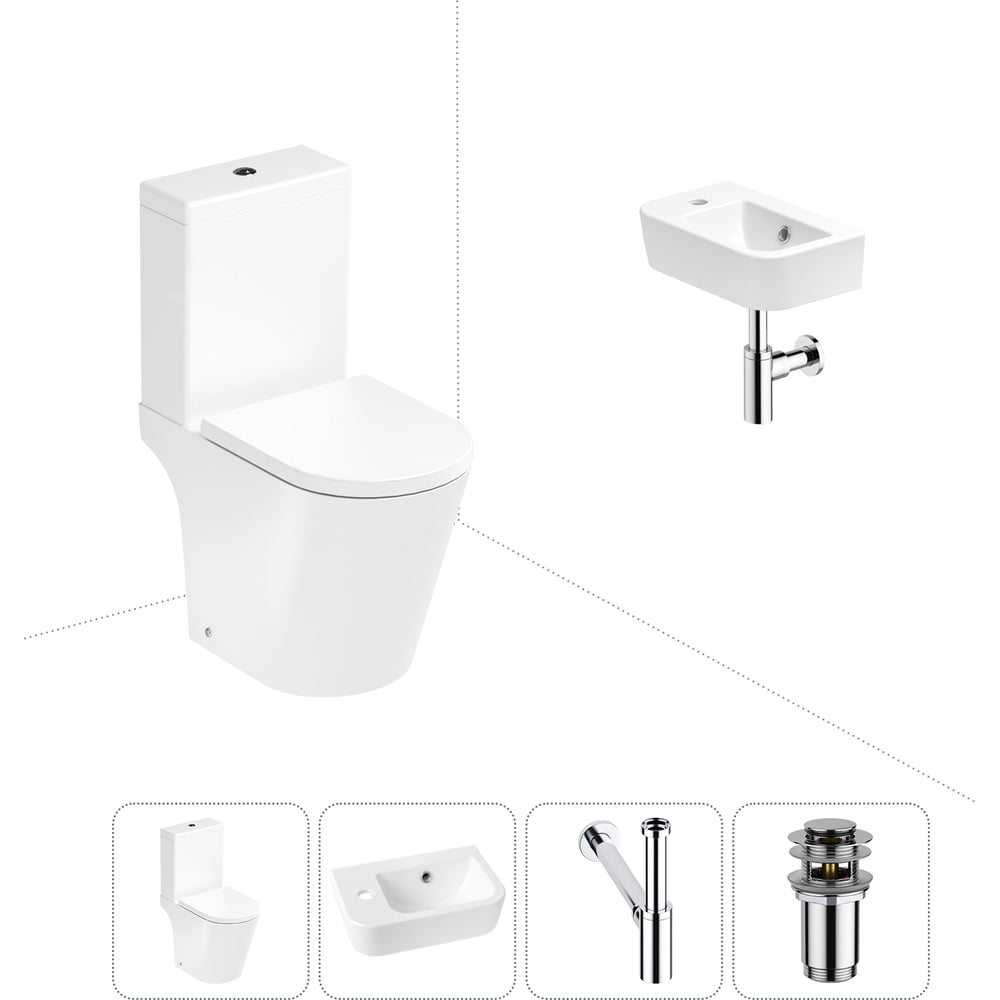 Изображение товара Унитаз-компакт Lavinia Boho Biore 4 в 1 с раковиной и каскадным сливом