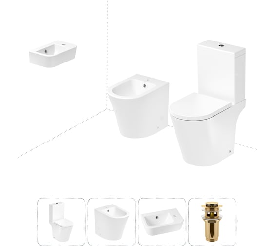 Изображение товара Унитаз-компакт Lavinia Boho Biore в комплекте 4 в 1 для туалета 202008863