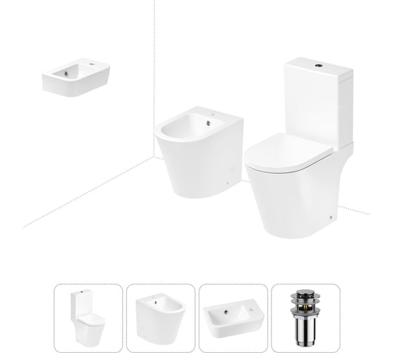 Изображение товара Унитаз-компакт Lavinia Boho Biore в комплекте 4 в 1 для туалета 202008861