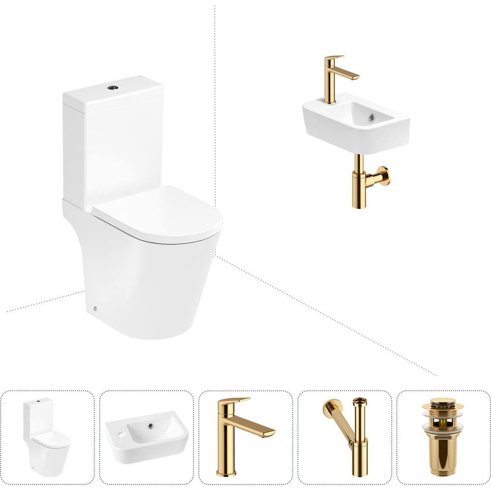 Изображение товара Унитаз-компакт Lavinia Boho Biore 5 в 1 с раковиной и антибактериальным покрытием