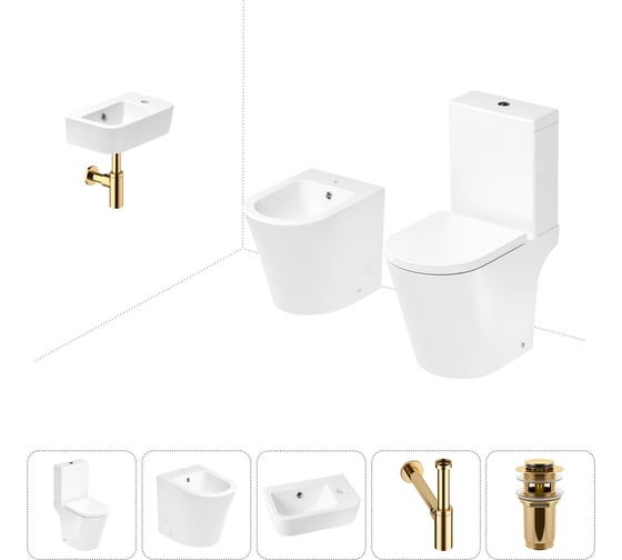 Изображение товара Унитаз-компакт Lavinia Boho Biore в комплекте 5 в 1 для туалета 202008903