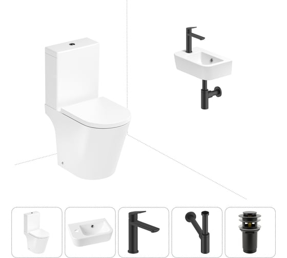 Изображение товара Унитаз-компакт Lavinia Boho Biore в комплекте 5 в 1 для туалета 202008531