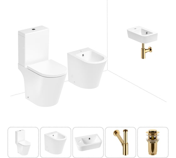 Изображение товара Унитаз-компакт Lavinia Boho Biore в комплекте 5 в 1 для туалета 202008923