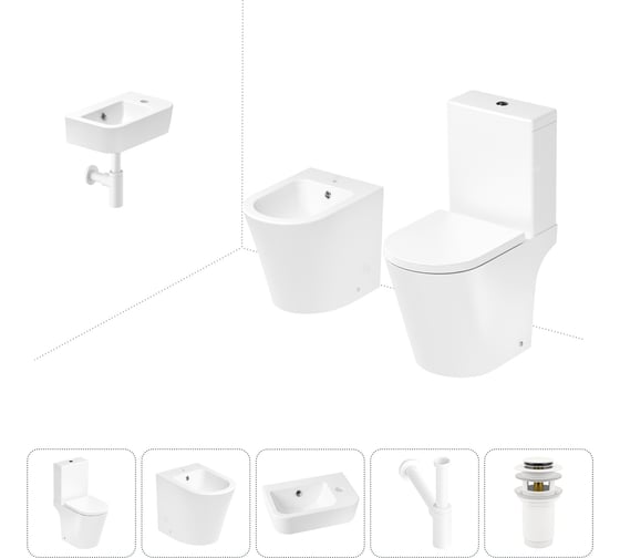 Изображение товара Унитаз-компакт Lavinia Boho Biore в комплекте 5 в 1 для туалета 202008905