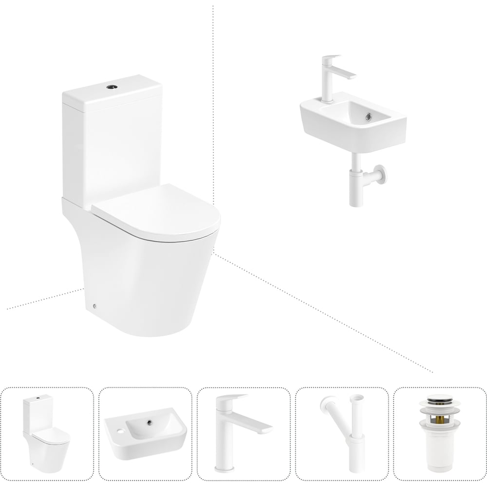 Изображение товара Унитаз-компакт Lavinia Boho Biore 5 в 1 с раковиной и антивсплеском