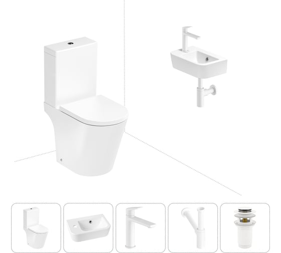 Изображение товара Унитаз-компакт Lavinia Boho Biore в комплекте 5 в 1 для туалета 202008534