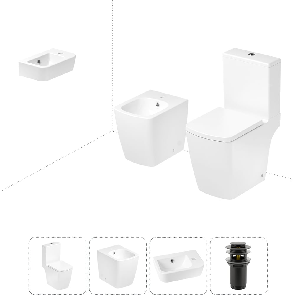 Изображение товара Безободковый напольный унитаз Lavinia Boho Aveo Compacto Rimless 4 в 1