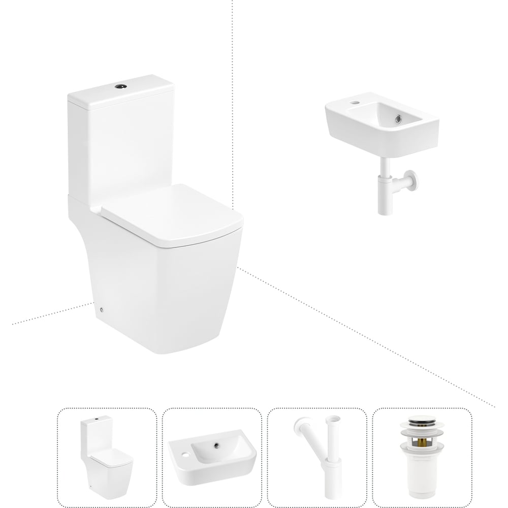 Изображение товара Безободковый напольный унитаз Lavinia Boho Aveo Compacto Rimless 4 в 1