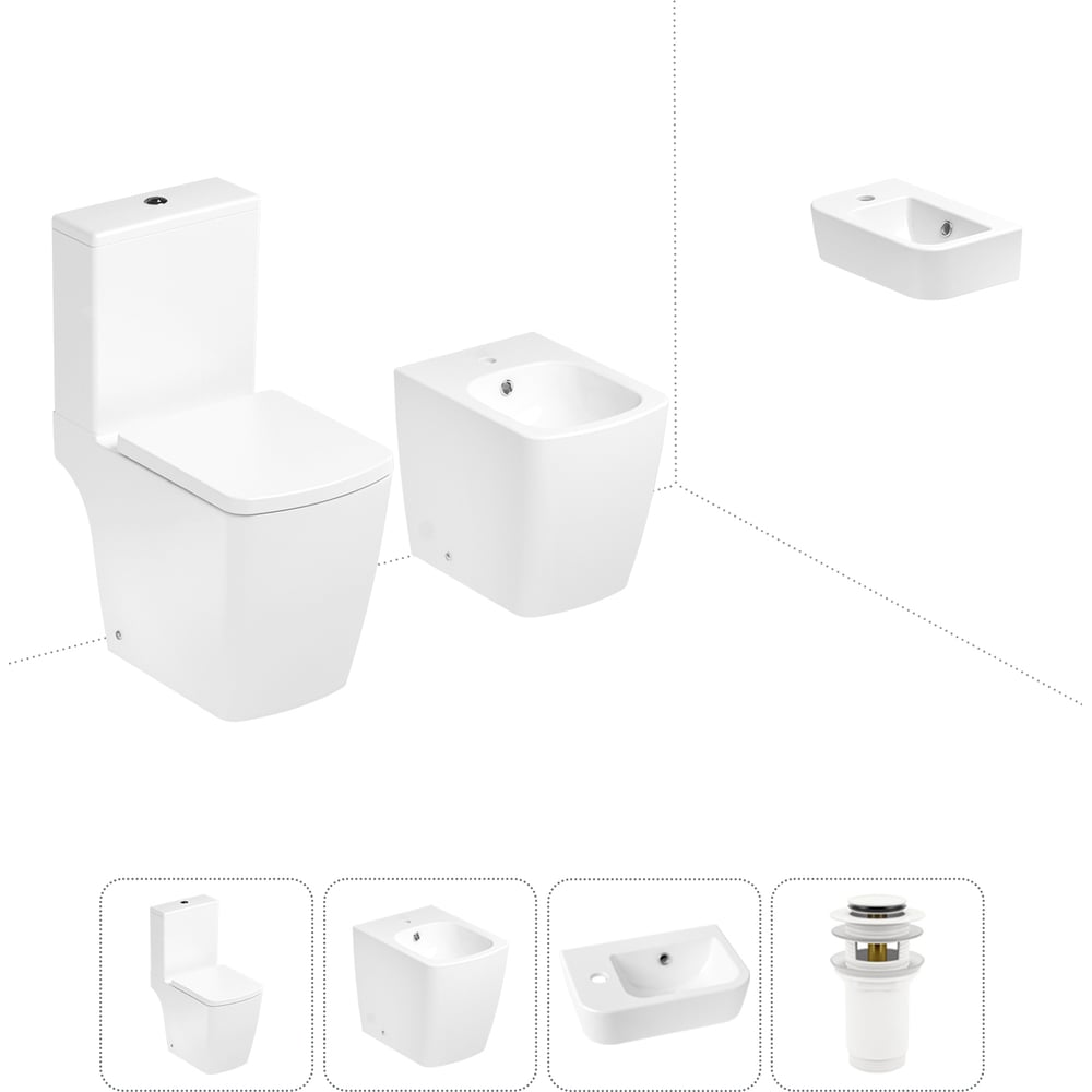 Изображение товара Безободковый напольный унитаз Lavinia Boho Aveo Compacto Rimless 4 в 1