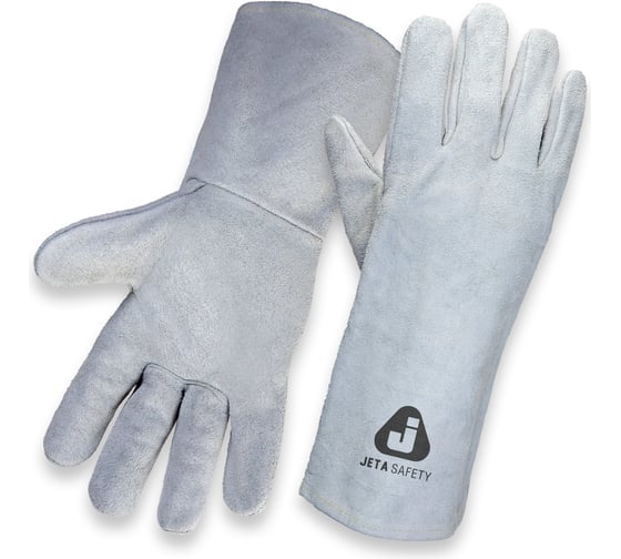 Изображение товара Краги сварщика Jeta Safety без подкладки из спилковой кожи, серые, размер 10/XL, JWK101-XL
