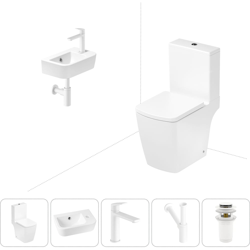 Изображение товара Безободковый напольный унитаз Lavinia Boho Aveo Compacto Rimless 5 в 1