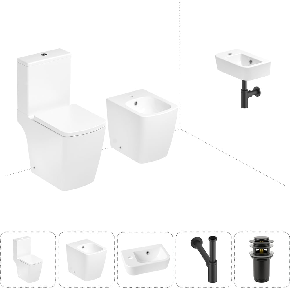 Изображение товара Безободковый напольный унитаз Lavinia Boho Aveo Compacto Rimless 5 в 1