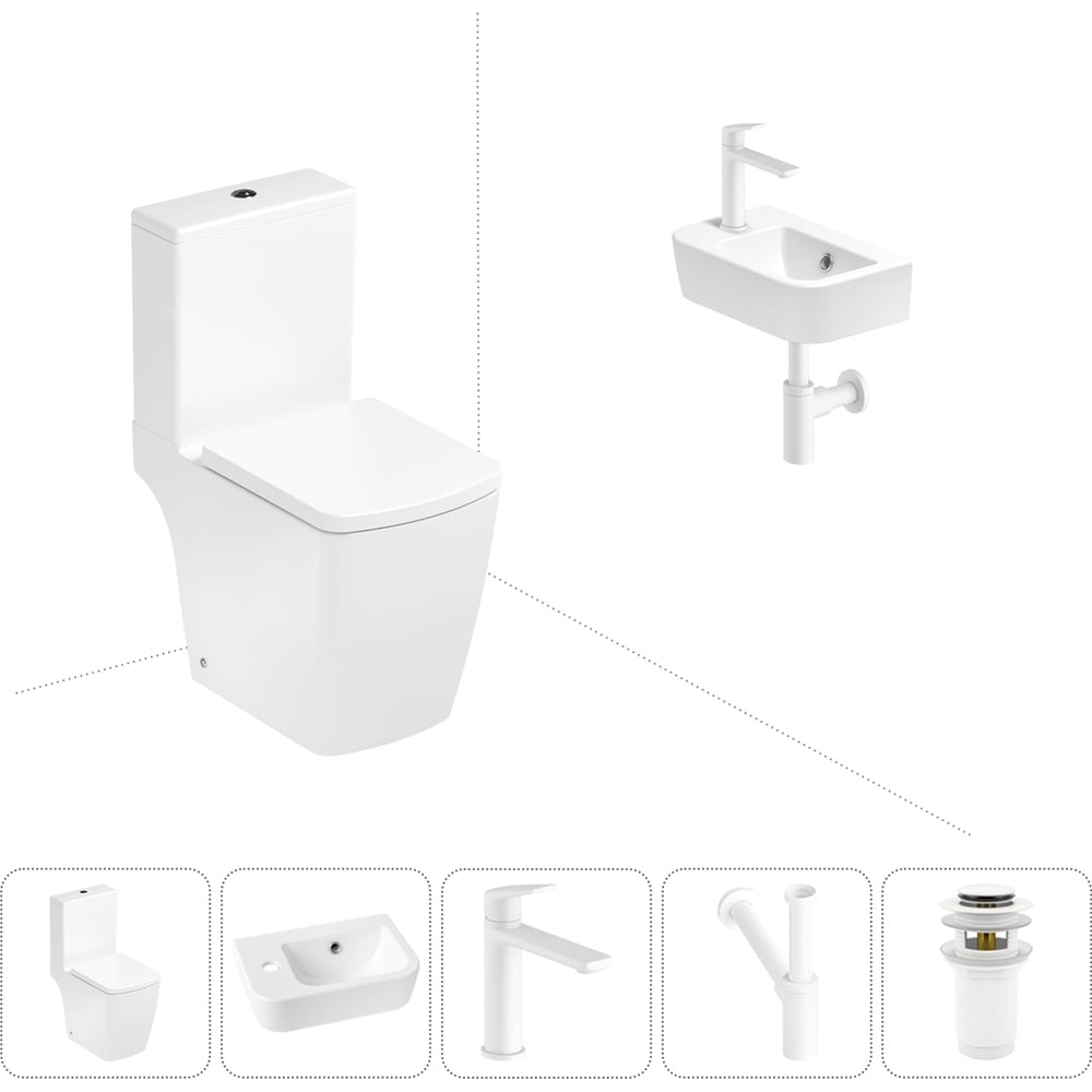 Изображение товара Безободковый напольный унитаз Lavinia Boho Aveo Compacto Rimless 5 в 1