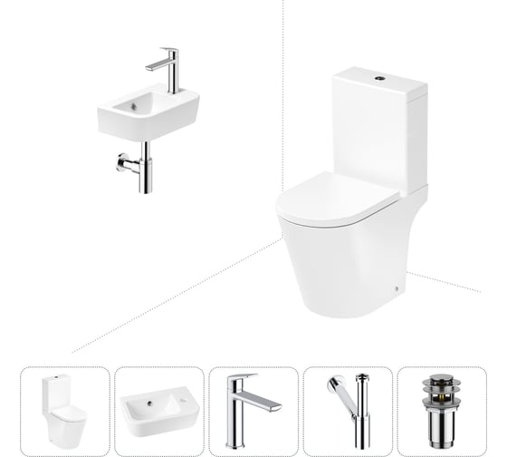 Изображение товара Унитаз-компакт Lavinia Boho Biore в комплекте 5 в 1 для туалета 202008485