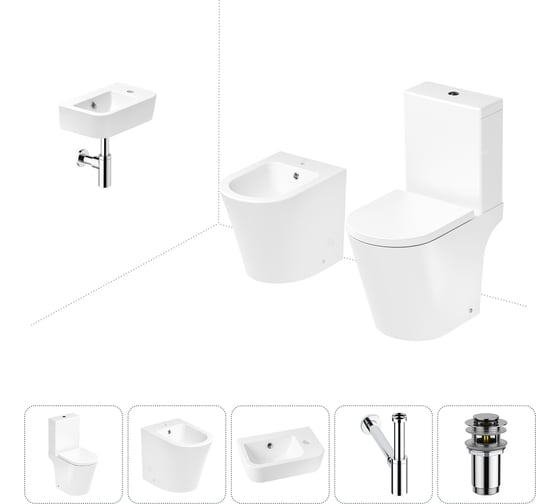 Изображение товара Унитаз-компакт Lavinia Boho Biore в комплекте 5 в 1 для туалета 202008901