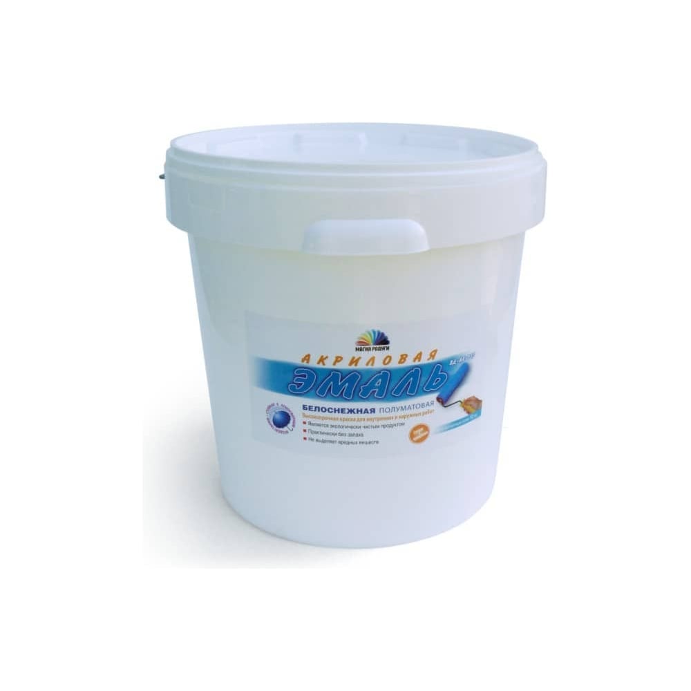 Изображение товара Эмаль акриловая ВД-АК-115 Белоснежная полуматовая 14 кг Магия Радуги