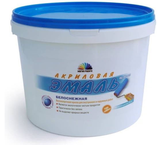 Изображение товара Эмаль акриловая белоснежная полуглянцевая ВД-АК-115 Магия Радуги 3 кг 14515 279578