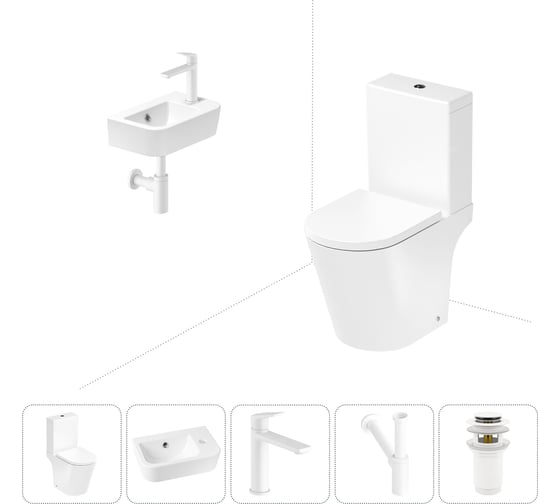 Изображение товара Унитаз-компакт Lavinia Boho Biore в комплекте 5 в 1 для туалета 202008489