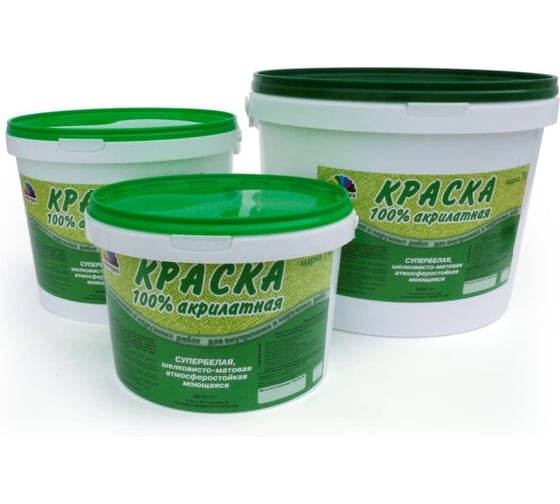 Изображение товара Краска акрилатная атмосферостойкая моющаяся ВД-АК-111 (М7С) белая Магия Радуги 14 кг 11446 279561