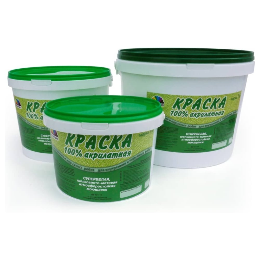 Изображение товара Акрилатная атмосферостойкая краска ВД-АК-111 М7С белая 3 кг для внутренних и внешних работ