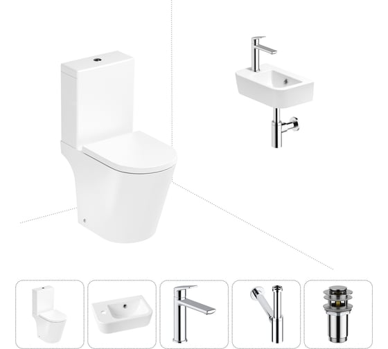 Изображение товара Унитаз-компакт Lavinia Boho Biore в комплекте 5 в 1 для туалета 202008530