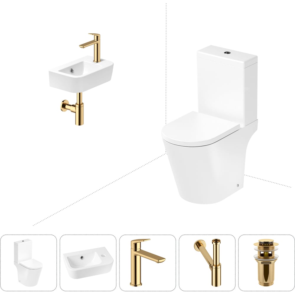 Изображение товара Унитаз-компакт Lavinia Boho Biore 5 в 1 с раковиной и antibacteriale покрытием