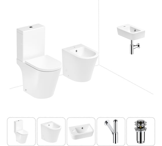 Изображение товара Унитаз-компакт Lavinia Boho Biore в комплекте 5 в 1 для туалета 202008921