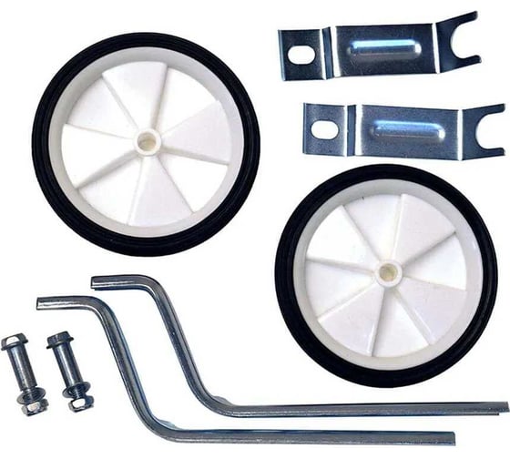 Изображение товара Колеса тренировочные приставные JOY KIE TW-05+HL-F22, универсальные, 12"-20", пластик, в упаковке, черные HQ-0017635