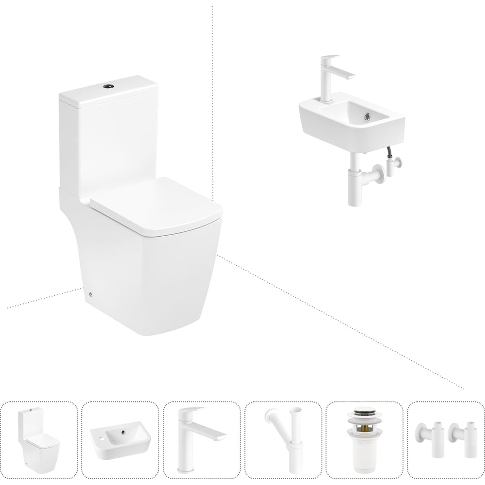 Изображение товара Безободковый напольный унитаз Lavinia Aveo Compacto Rimless 6 в 1